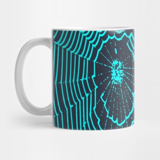 Artistic Halloween Spider Web Cobweb Doodle In Teal Mug